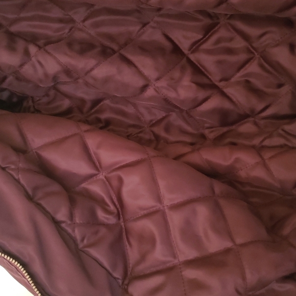 Women's New Look Burgandy Bomber Jacket - Size 1X - Picture 5 of 12